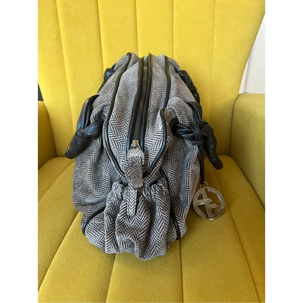Giorgio Armani vintage fabric with Leather Hand Bag